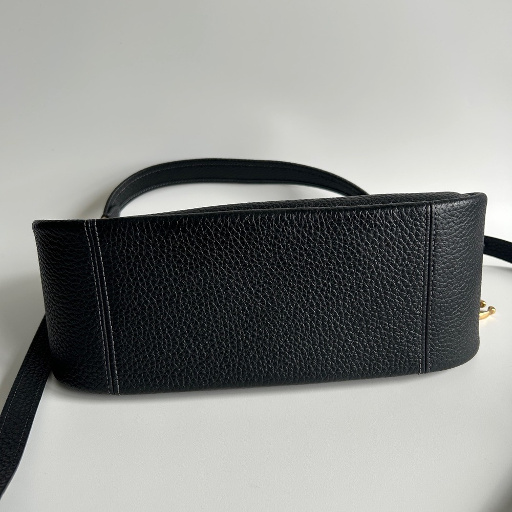 Coach Cary Black Pebbled Leather Crossbody Shoulder Bag CC437 Excellent - Picture 3 of 12